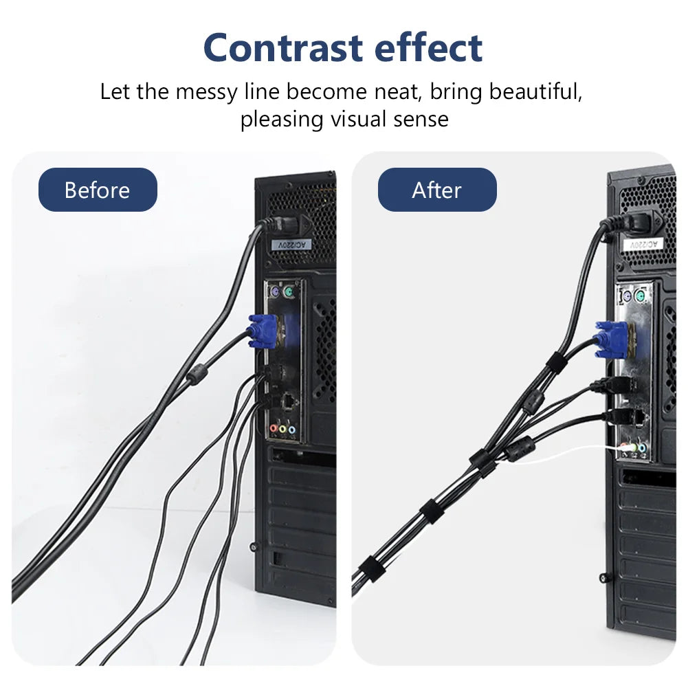 Cable Organizer Winder Ties Tearable Cable Management Data Wire Protector For Phone Mouse Earphone Cable Holder Cord Protection